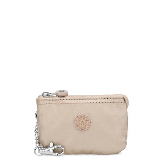 Kipling Creativity Mini Metallic Pouch Keychain Väska Guld Beige | SE 1115QM